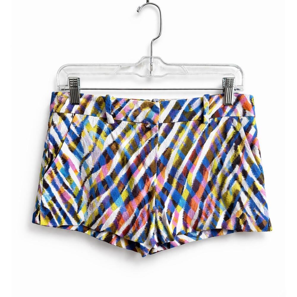 Trina Turk Colorful Zebra Print Shorts Women's 4 Rainbow Summer Bold Statement - Picture 1 of 10